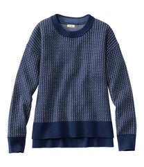 Women's Wicked Soft Cotton/Cashmere Crewneck Sweater, Pattern | L.L.Bean on sale