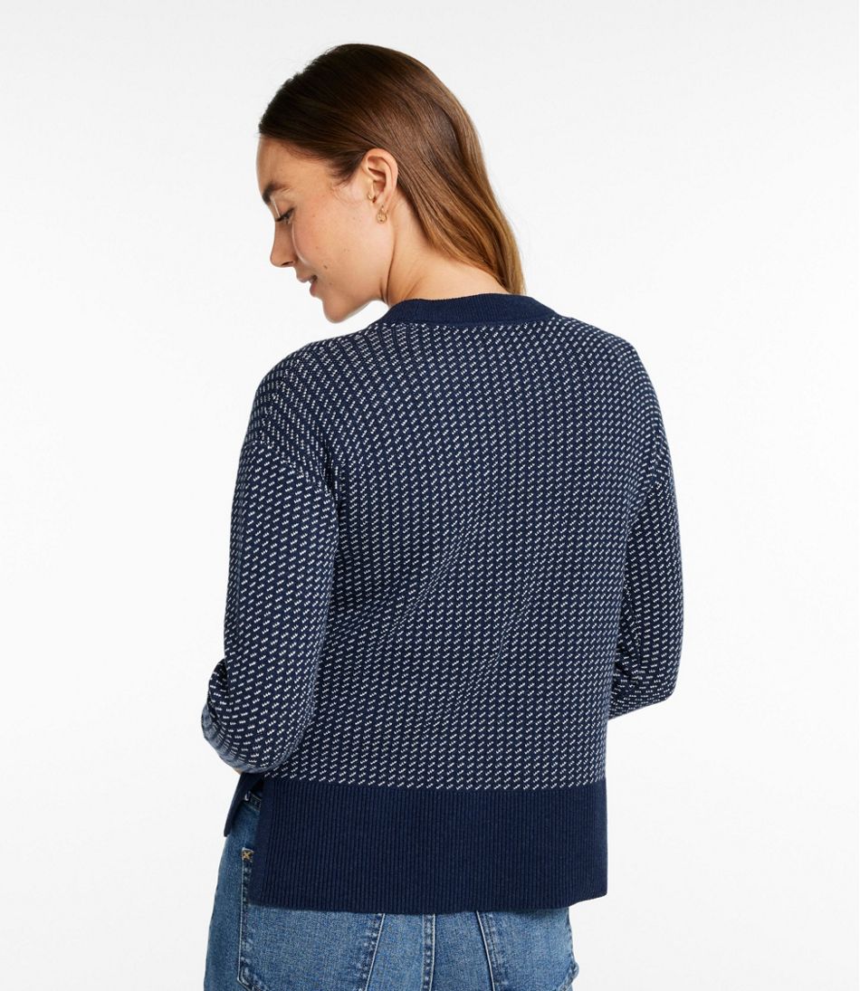 Women's Wicked Soft Cotton/Cashmere Crewneck Sweater, Pattern | L.L.Bean on sale