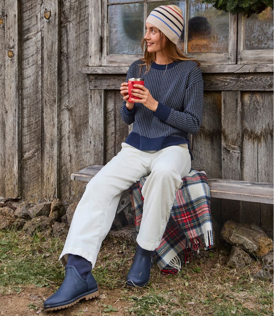Women's Wicked Soft Cotton/Cashmere Crewneck Sweater, Pattern | L.L.Bean on sale