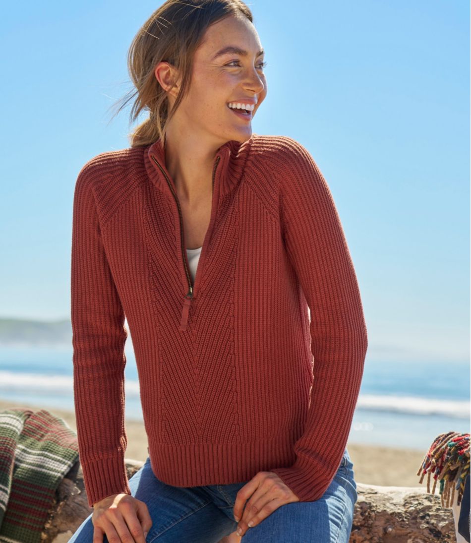 Women's Mariner Shaker Sweater, Quarter-Zip | L.L.Bean near me