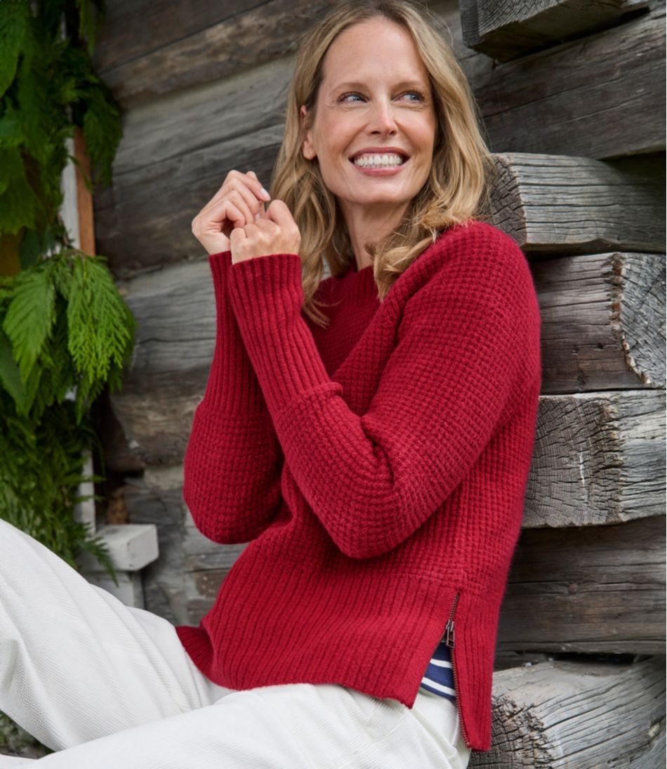 Women's SuperSoft Waffle Sweater, Crewneck | L.L.Bean online