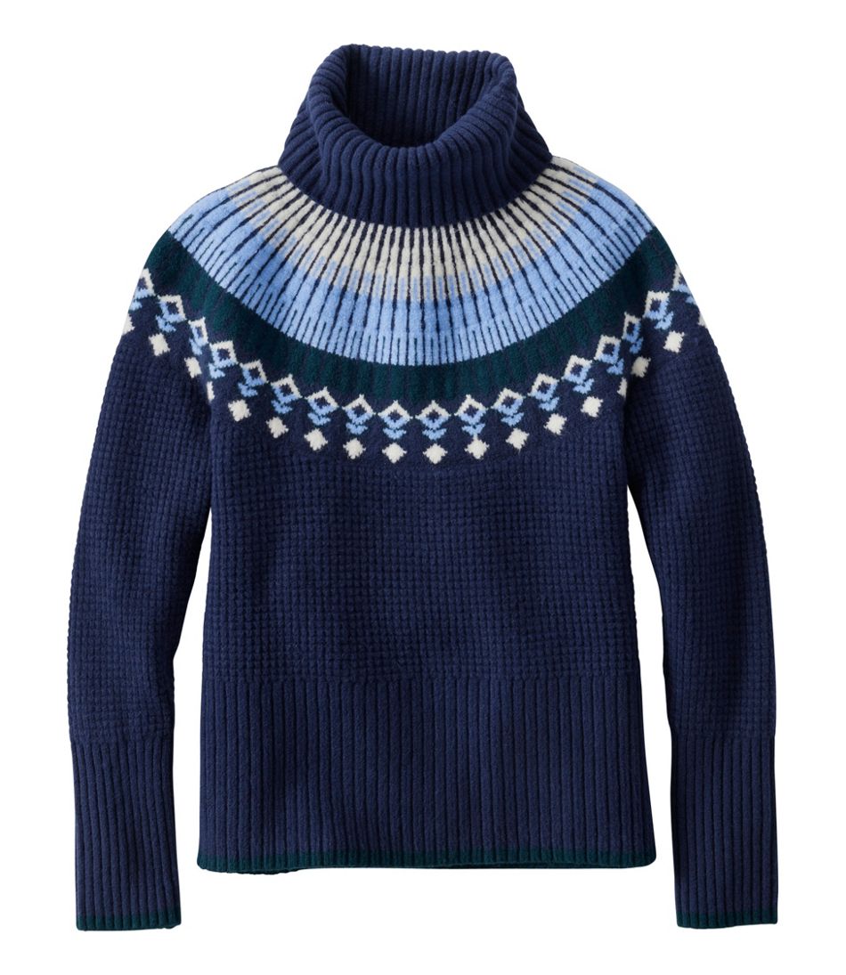 Women's SuperSoft Waffle Sweater, Turtleneck Fair Isle | L.L.Bean near me