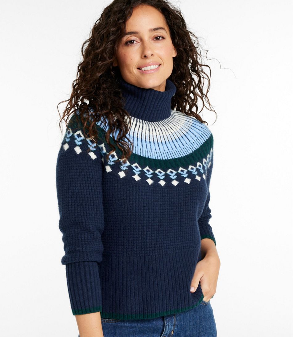 Women's SuperSoft Waffle Sweater, Turtleneck Fair Isle | L.L.Bean near me