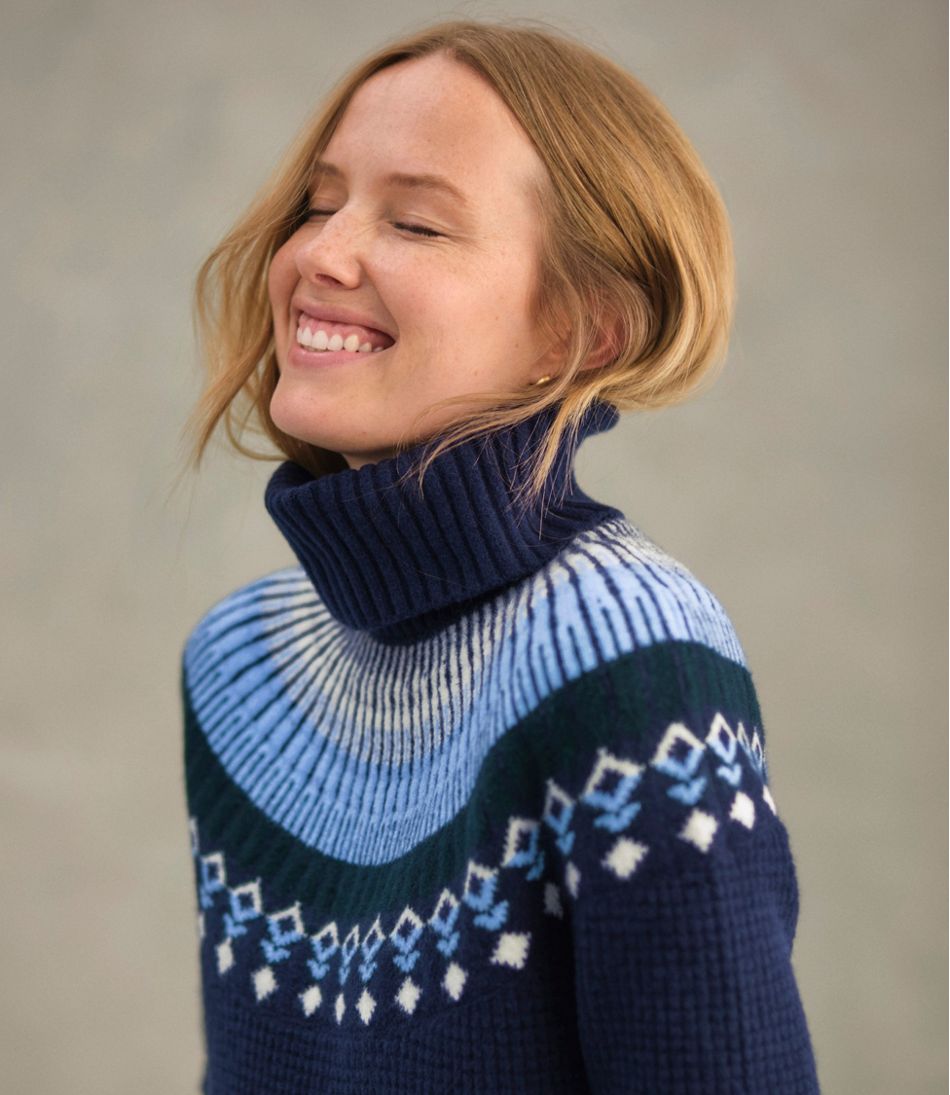 Women's SuperSoft Waffle Sweater, Turtleneck Fair Isle | L.L.Bean near me