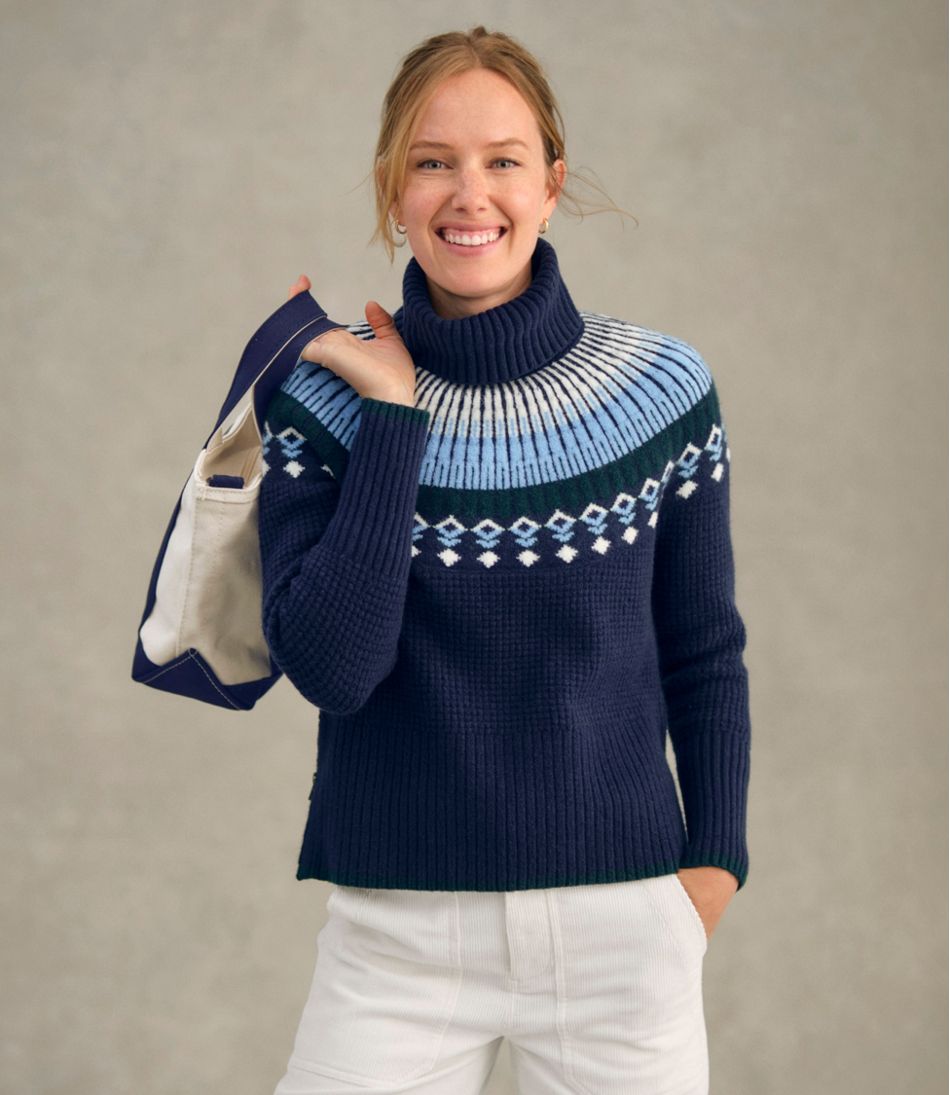 Women's SuperSoft Waffle Sweater, Turtleneck Fair Isle | L.L.Bean near me