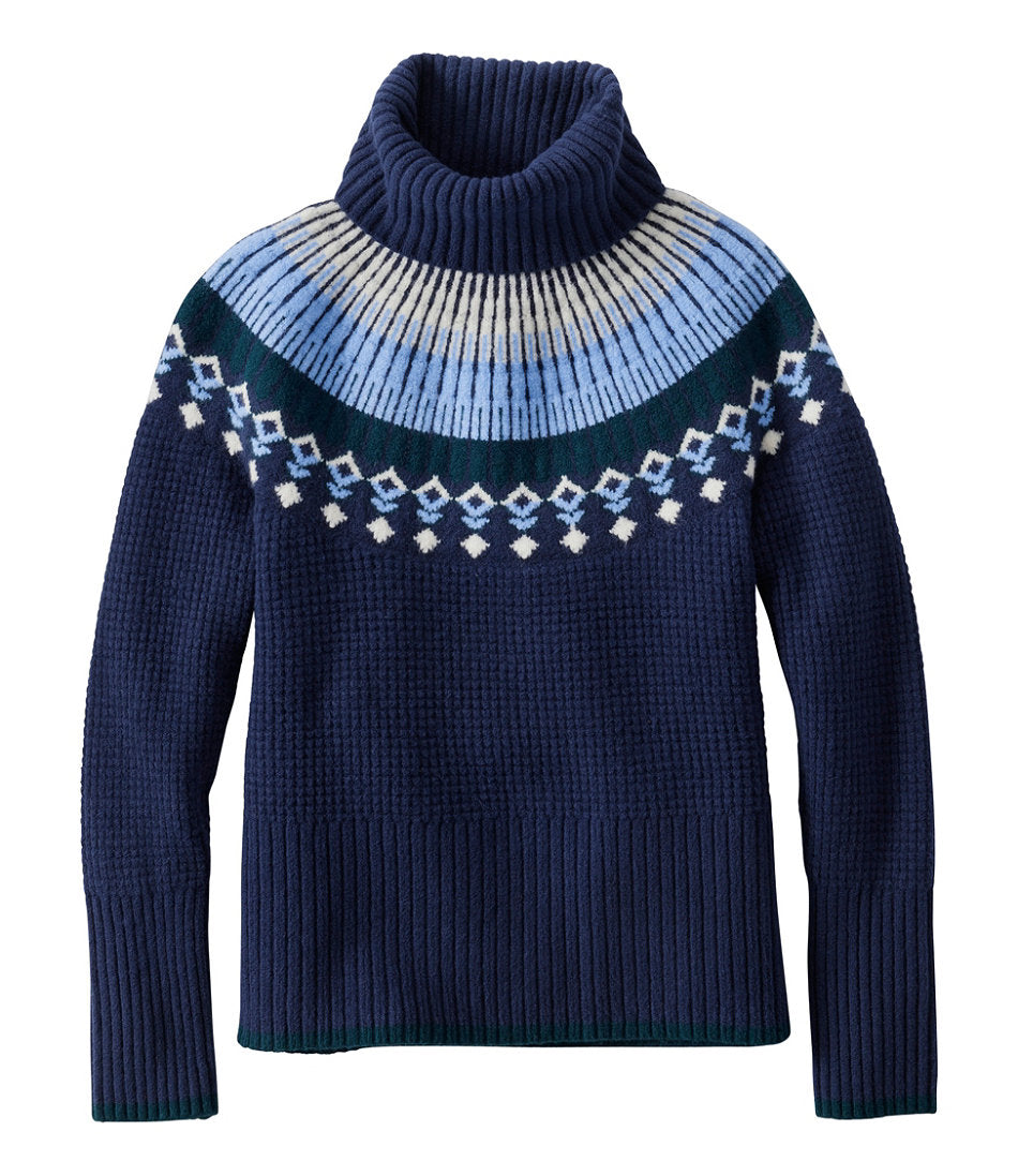 Women's SuperSoft Waffle Sweater, Turtleneck Fair Isle | L.L.Bean near me