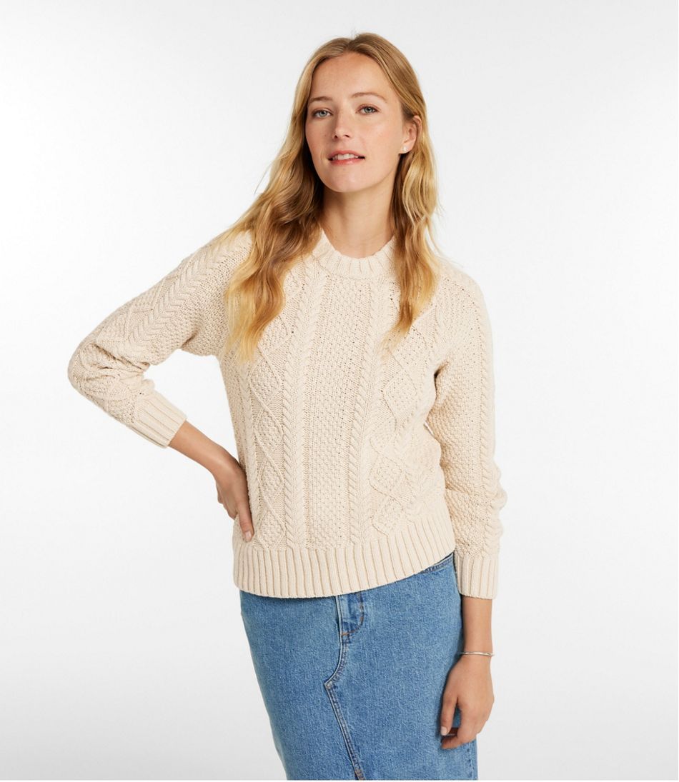 Women's Signature Cotton Fisherman Sweater, Crewneck | L.L.Bean online