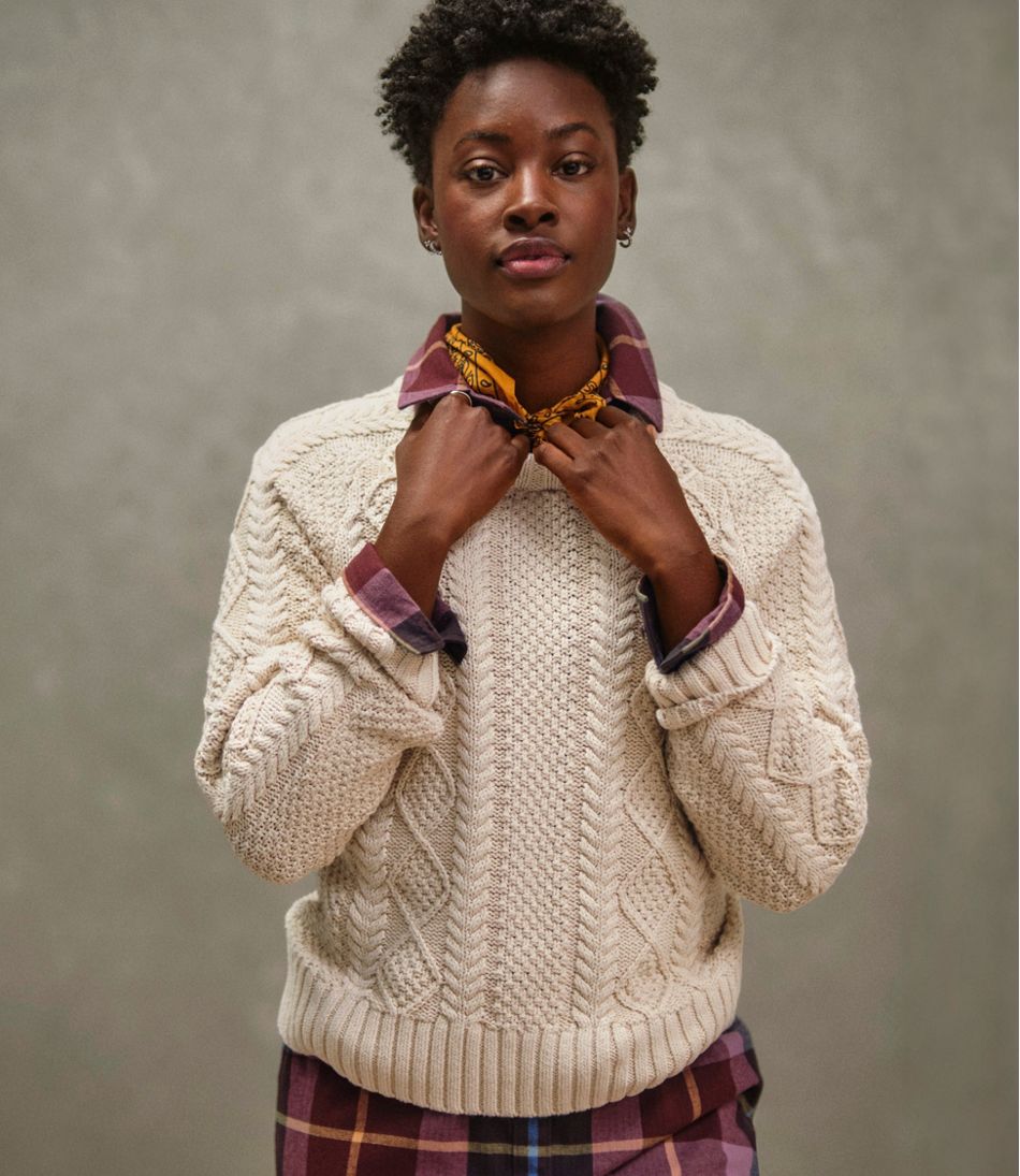 Women's Signature Cotton Fisherman Sweater, Crewneck | L.L.Bean online