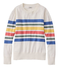 Women's Cotton/Cashmere Sweater, Crewneck Stripe | L.L.Bean sale