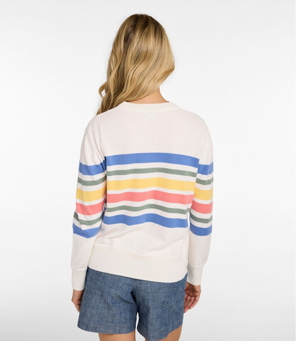 Women's Cotton/Cashmere Sweater, Crewneck Stripe | L.L.Bean sale