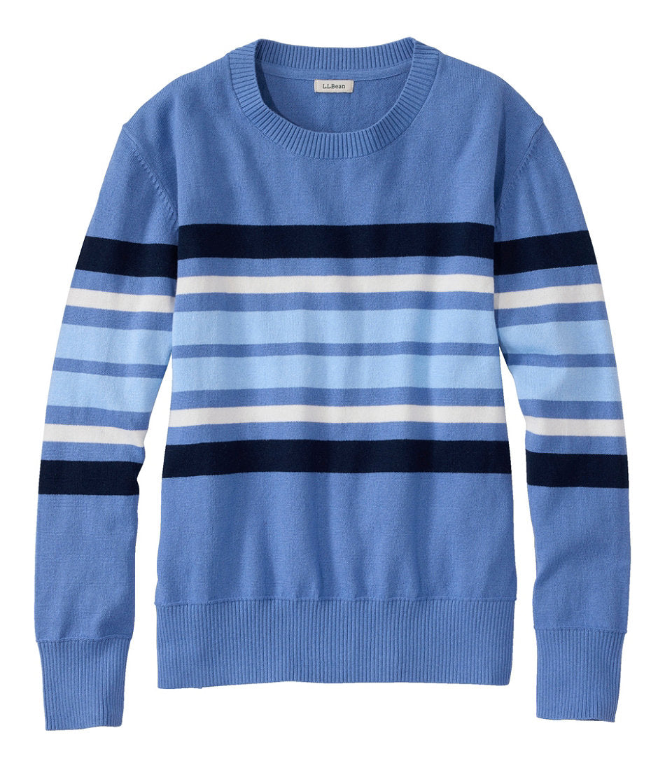 Women's Cotton/Cashmere Sweater, Crewneck Stripe | L.L.Bean sale