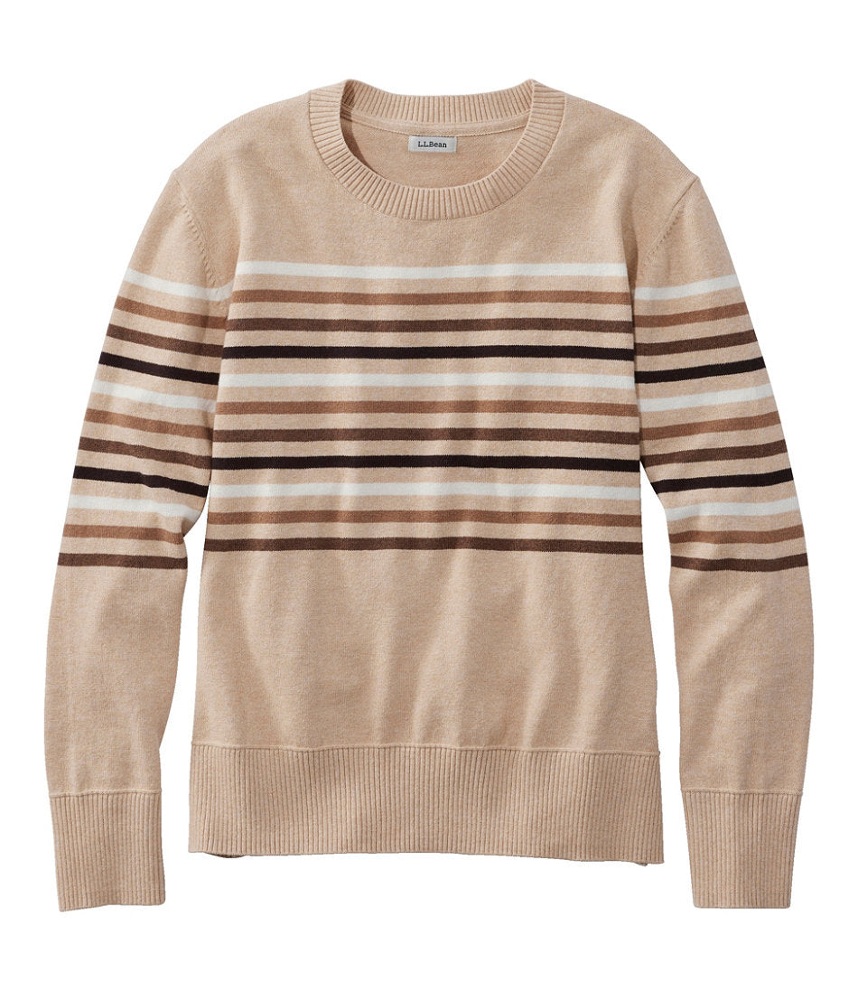 Women's Cotton/Cashmere Sweater, Crewneck Stripe | L.L.Bean sale