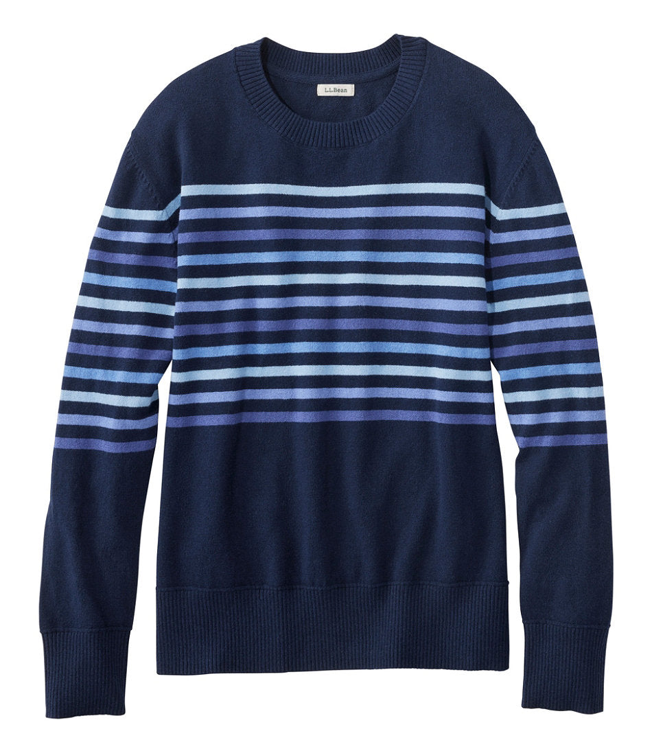 Women's Cotton/Cashmere Sweater, Crewneck Stripe | L.L.Bean sale