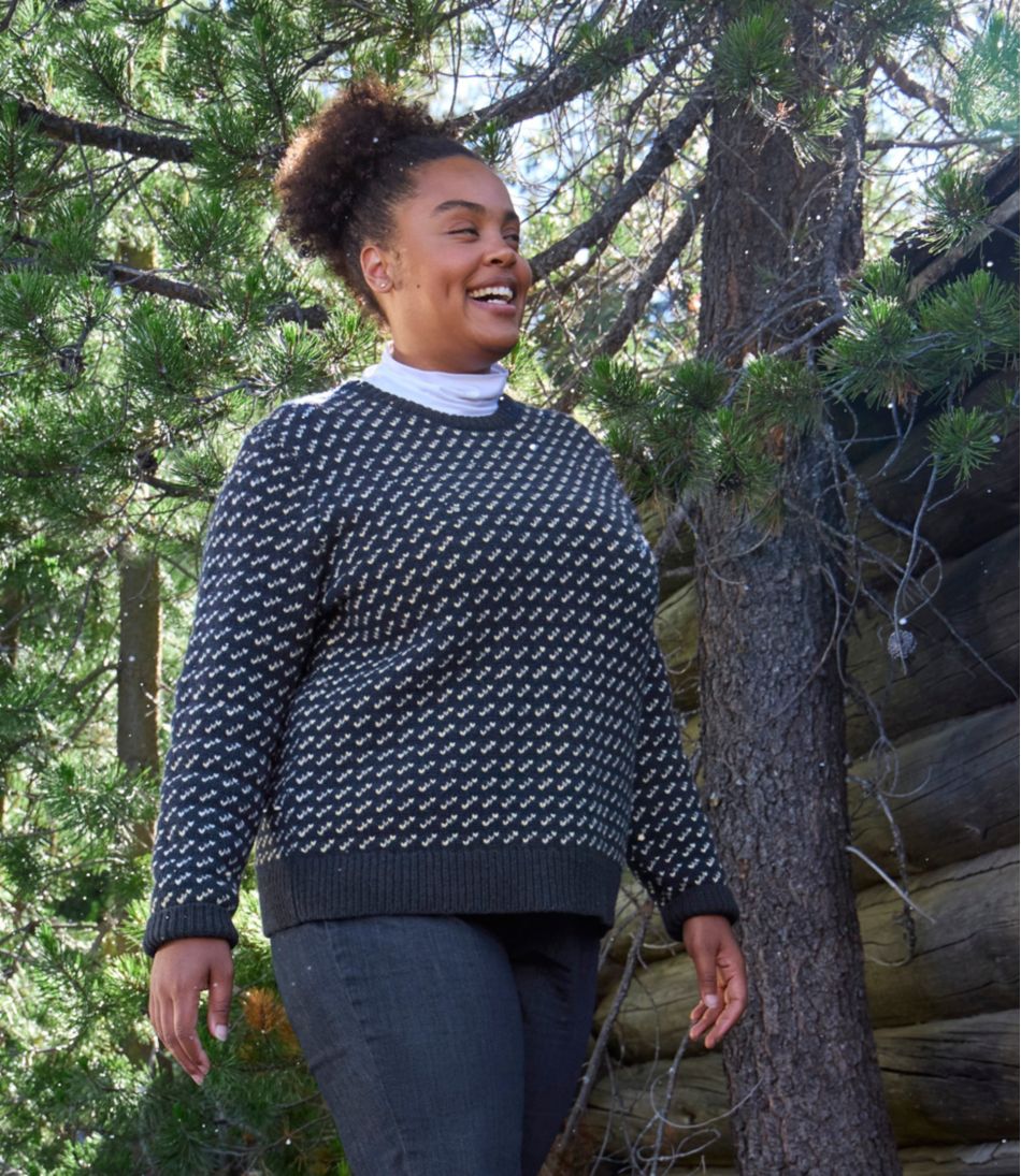 Women's Bean's Classic Ragg Wool Sweater, Crewneck Bird's-Eye | L.L.Bean for sale