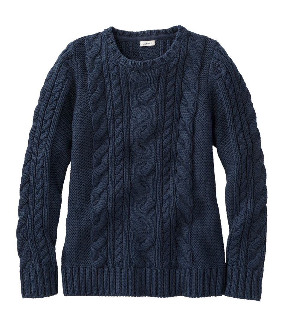 Women's Double L® Cable Sweater, Crewneck | L.L.Bean on sale