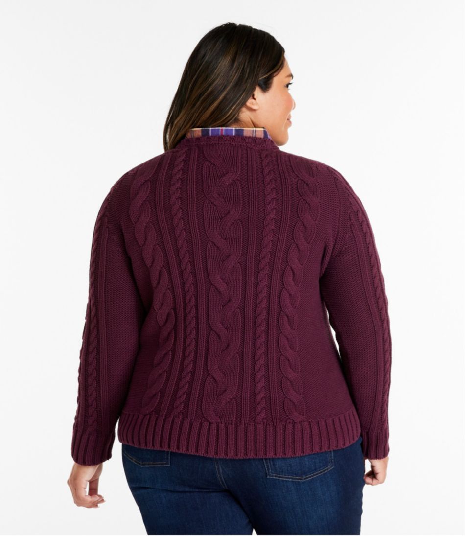 Women's Double L® Cable Sweater, Crewneck | L.L.Bean on sale