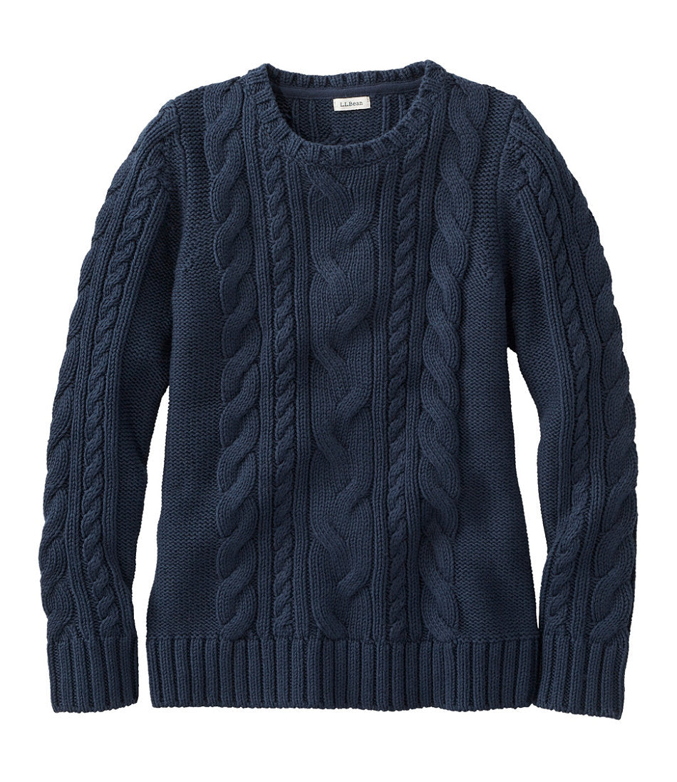 Women's Double L® Cable Sweater, Crewneck | L.L.Bean on sale