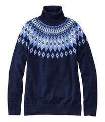 Women's Cotton/Cashmere Sweater, Turtleneck Fair Isle | L.L.Bean online