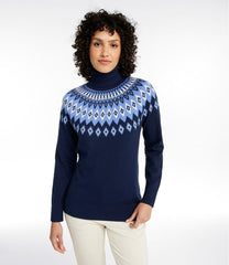 Women's Cotton/Cashmere Sweater, Turtleneck Fair Isle | L.L.Bean online