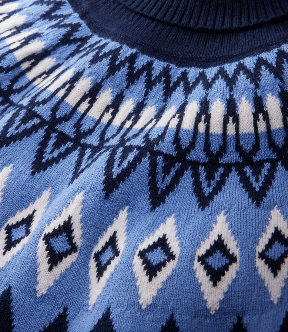 Women's Cotton/Cashmere Sweater, Turtleneck Fair Isle | L.L.Bean online