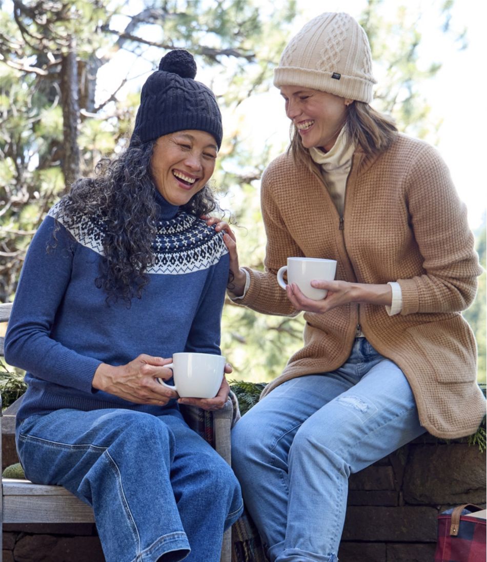 Women's Cotton/Cashmere Sweater, Turtleneck Fair Isle | L.L.Bean online