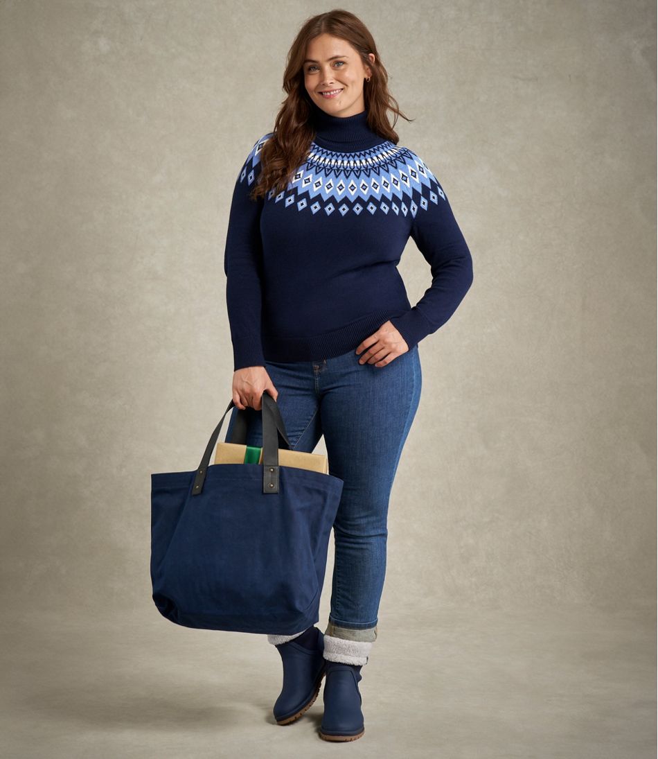 Women's Cotton/Cashmere Sweater, Turtleneck Fair Isle | L.L.Bean online