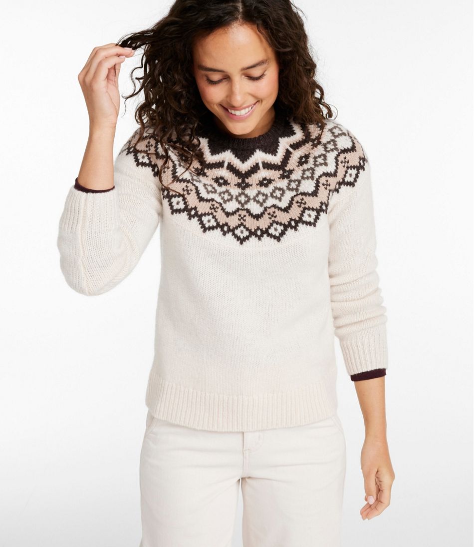 Women's Bean's Classic Ragg Wool Sweater, Crewneck Fair Isle | L.L.Bean sale