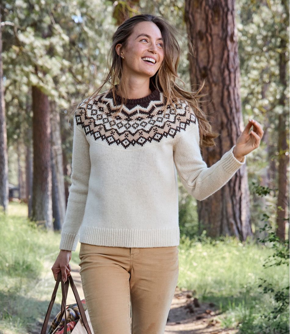 Women's Bean's Classic Ragg Wool Sweater, Crewneck Fair Isle | L.L.Bean sale