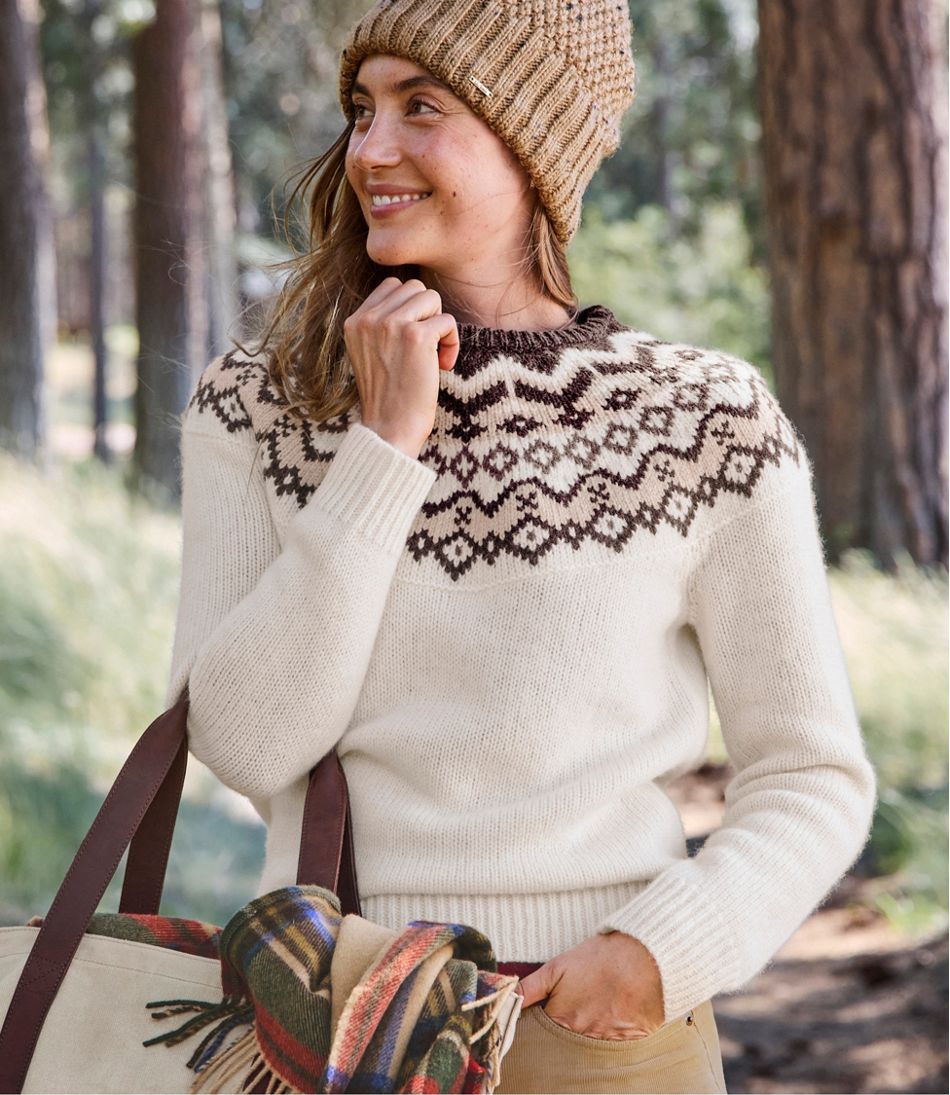 Women's Bean's Classic Ragg Wool Sweater, Crewneck Fair Isle | L.L.Bean sale