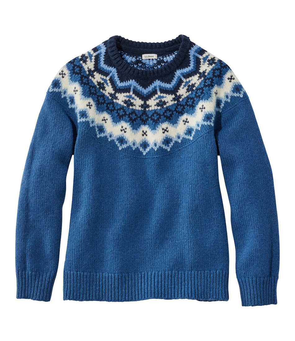 Women's Bean's Classic Ragg Wool Sweater, Crewneck Fair Isle | L.L.Bean sale