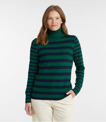 Women's Cotton/Cashmere Sweater, Turtleneck Stripe | L.L.Bean for sale