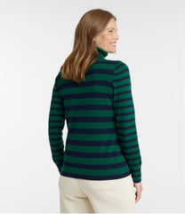 Women's Cotton/Cashmere Sweater, Turtleneck Stripe | L.L.Bean for sale
