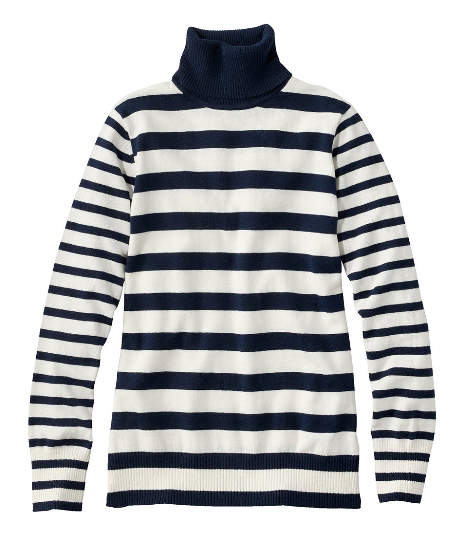Women's Cotton/Cashmere Sweater, Turtleneck Stripe | L.L.Bean for sale
