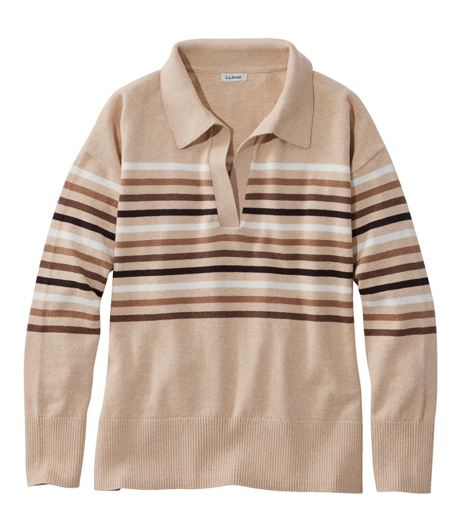 Women's Cotton/Cashmere Sweater, Polo Stripe | L.L.Bean on sale