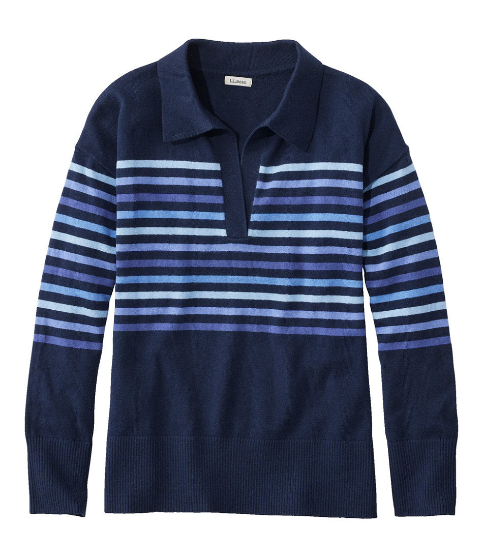 Women's Cotton/Cashmere Sweater, Polo Stripe | L.L.Bean on sale