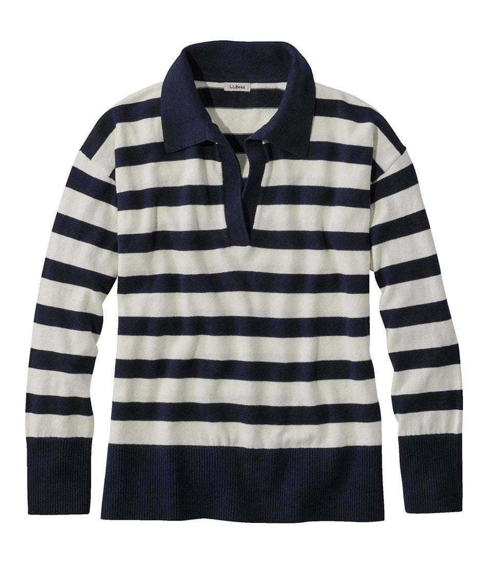 Women's Cotton/Cashmere Sweater, Polo Stripe | L.L.Bean on sale