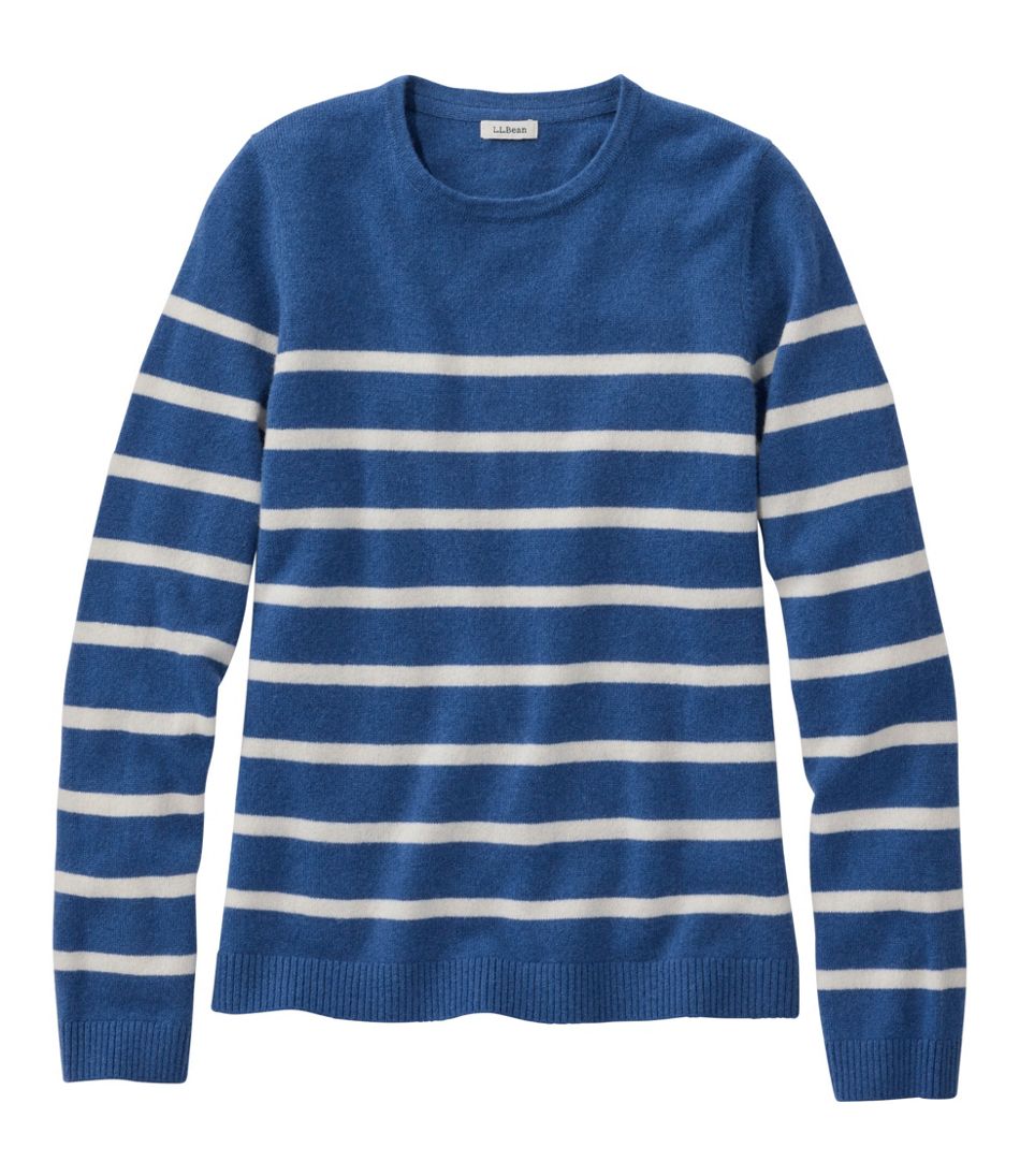 Women's Classic Cashmere Sweater, Crewneck Stripe | L.L.Bean sale