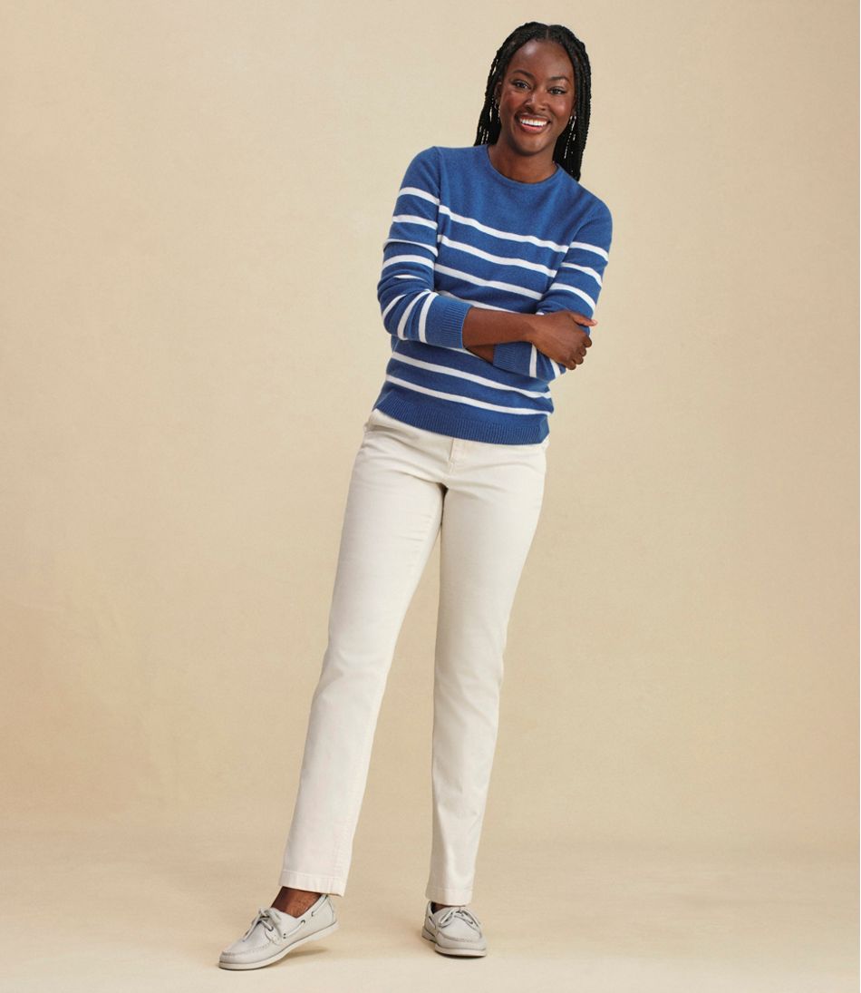 Women's Classic Cashmere Sweater, Crewneck Stripe | L.L.Bean sale