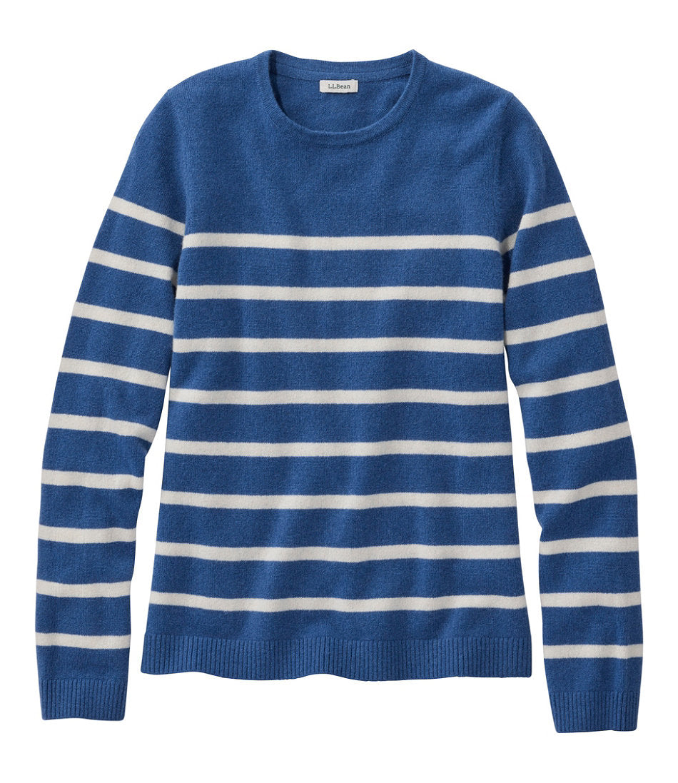 Women's Classic Cashmere Sweater, Crewneck Stripe | L.L.Bean sale