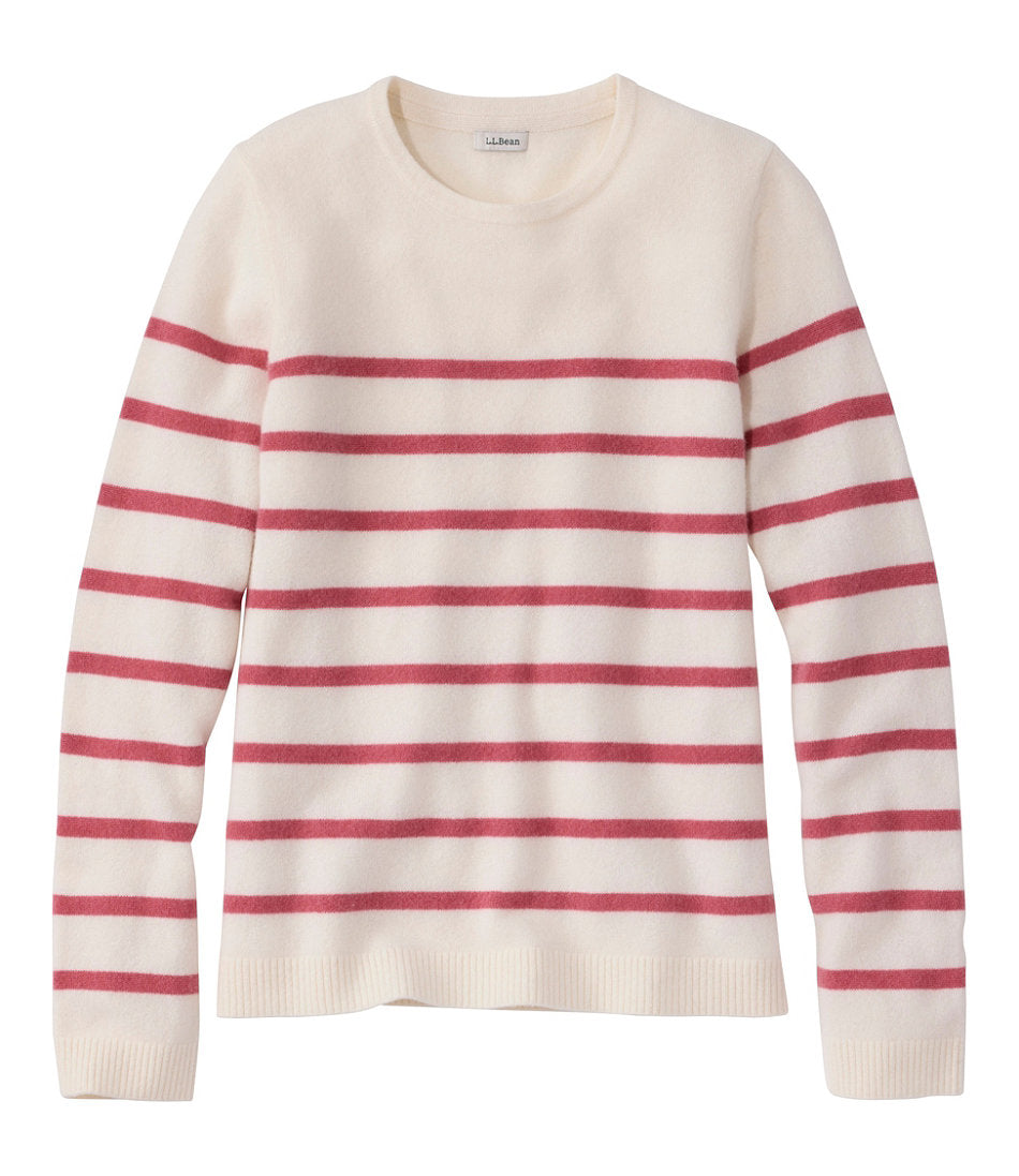 Women's Classic Cashmere Sweater, Crewneck Stripe | L.L.Bean sale
