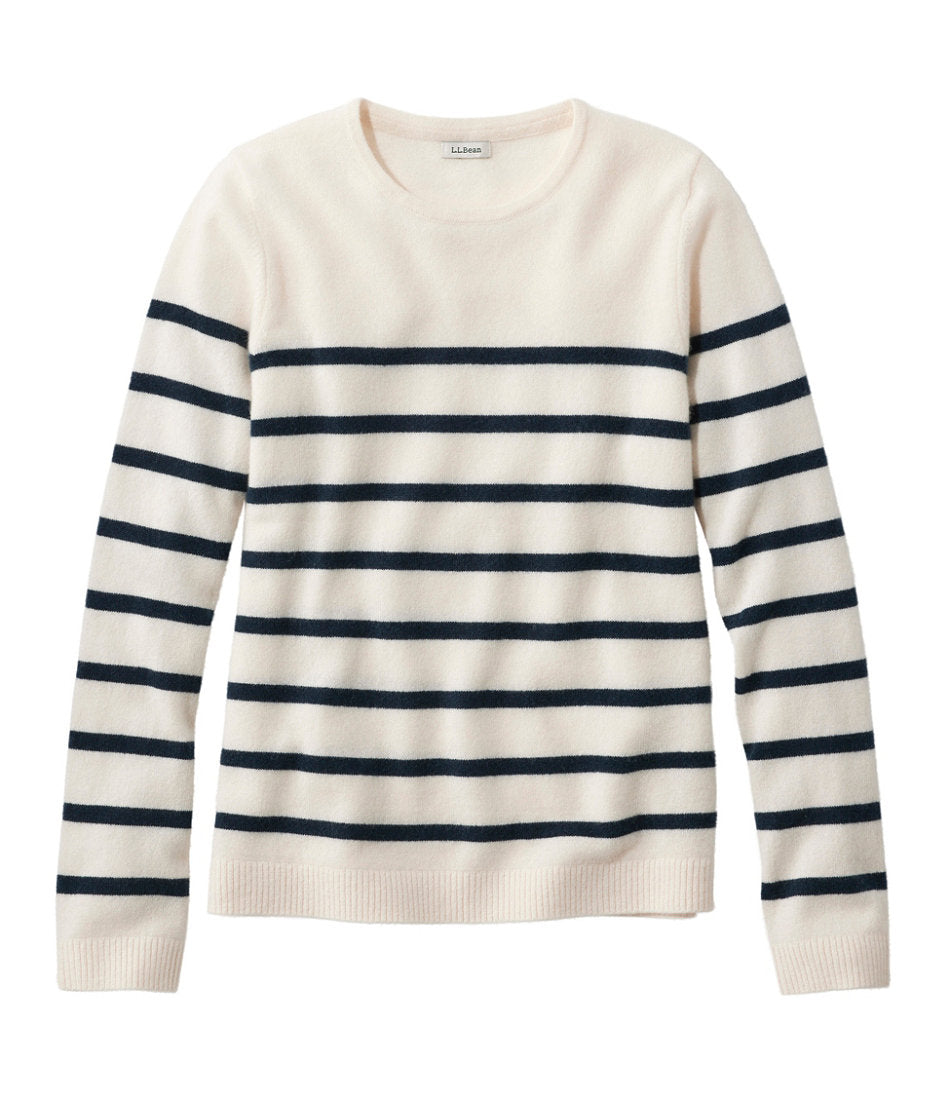 Women's Classic Cashmere Sweater, Crewneck Stripe | L.L.Bean sale