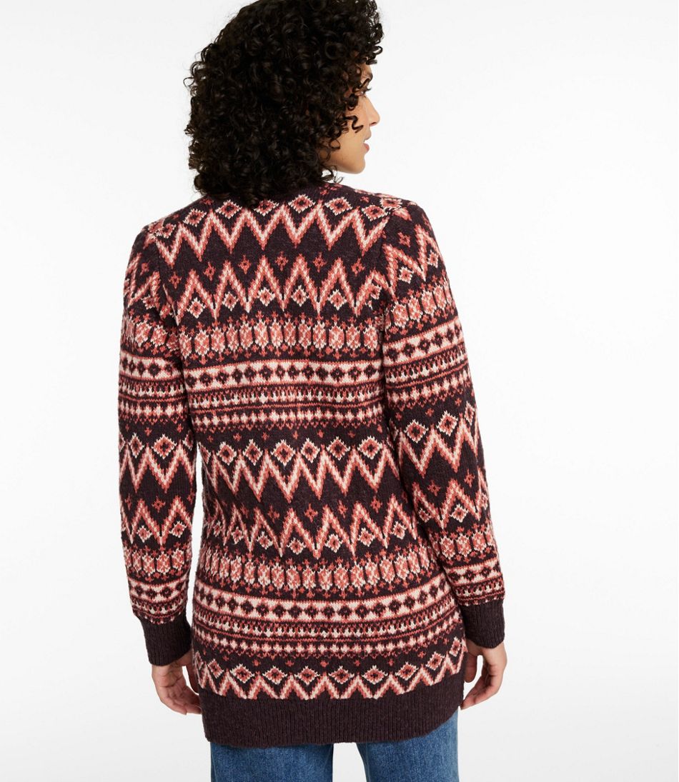 Women's Cotton Ragg Sweater, Open Cardigan Fair Isle | L.L.Bean outlet