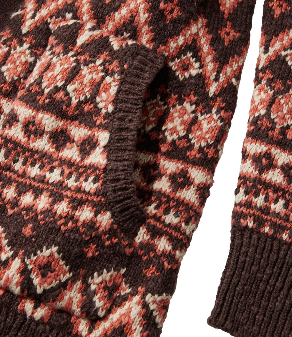 Women's Cotton Ragg Sweater, Open Cardigan Fair Isle | L.L.Bean outlet