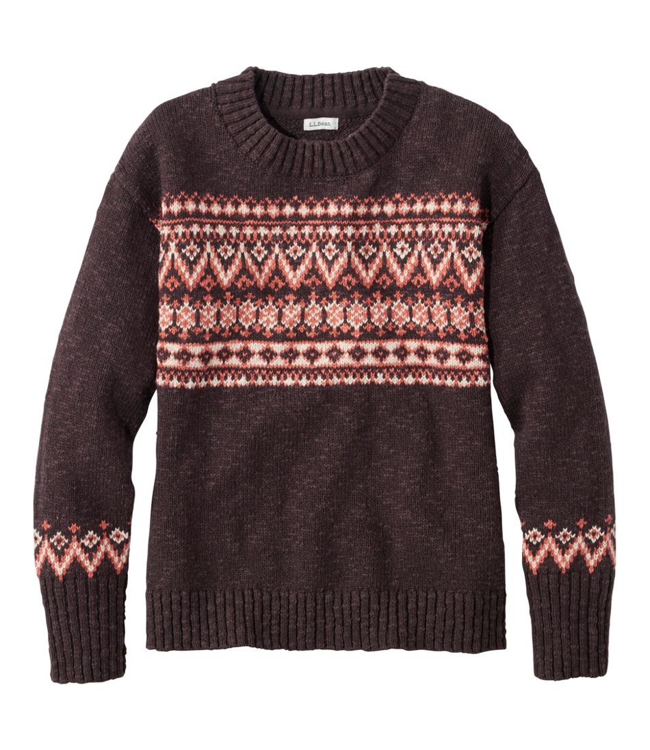 Women's Cotton Ragg Sweater, Crewneck Fair Isle | L.L.Bean online