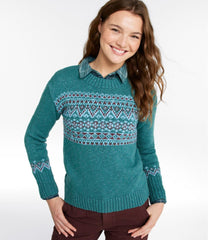 Women's Cotton Ragg Sweater, Crewneck Fair Isle | L.L.Bean online