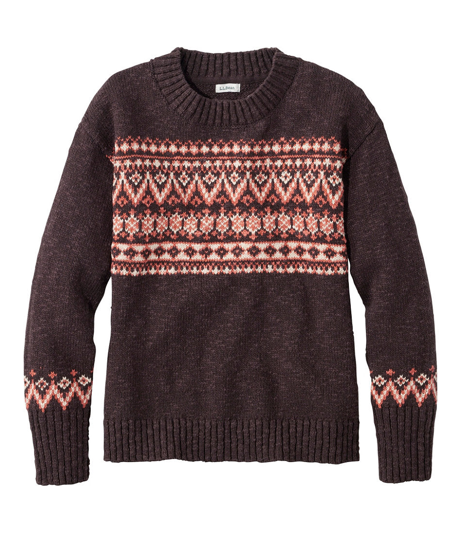 Women's Cotton Ragg Sweater, Crewneck Fair Isle | L.L.Bean online