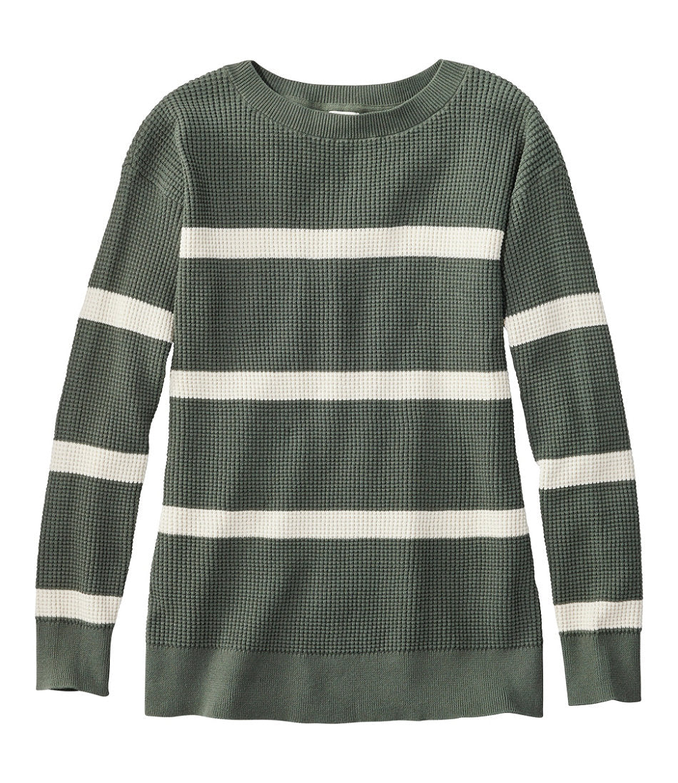 Women's Sunwashed Waffle Sweater, Pullover Stripe | L.L.Bean on sale