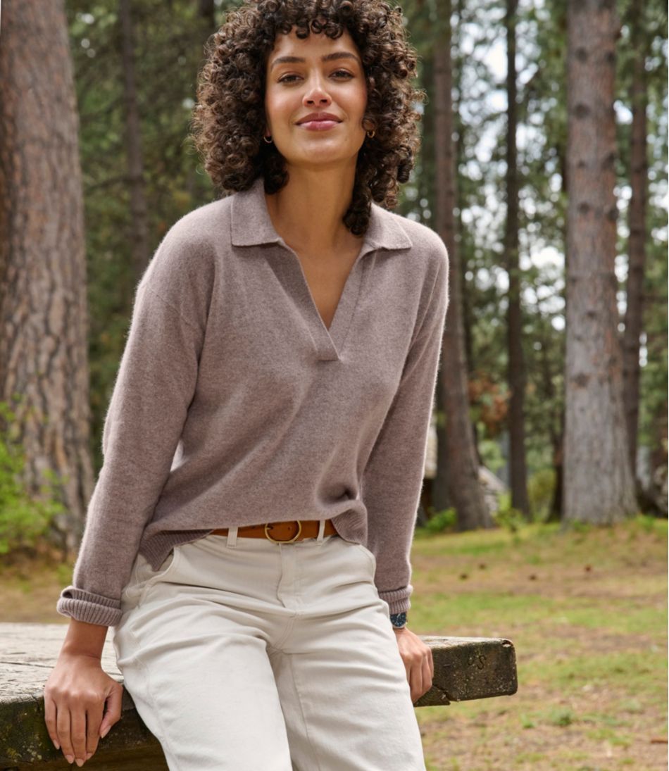Women's Classic Cashmere Sweater, Relaxed Polo | L.L.Bean near me