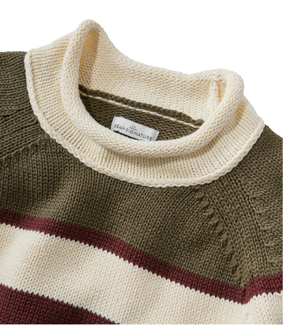 Women's Signature Original Cotton Sweater, Rollneck Stripe | L.L.Bean outlet