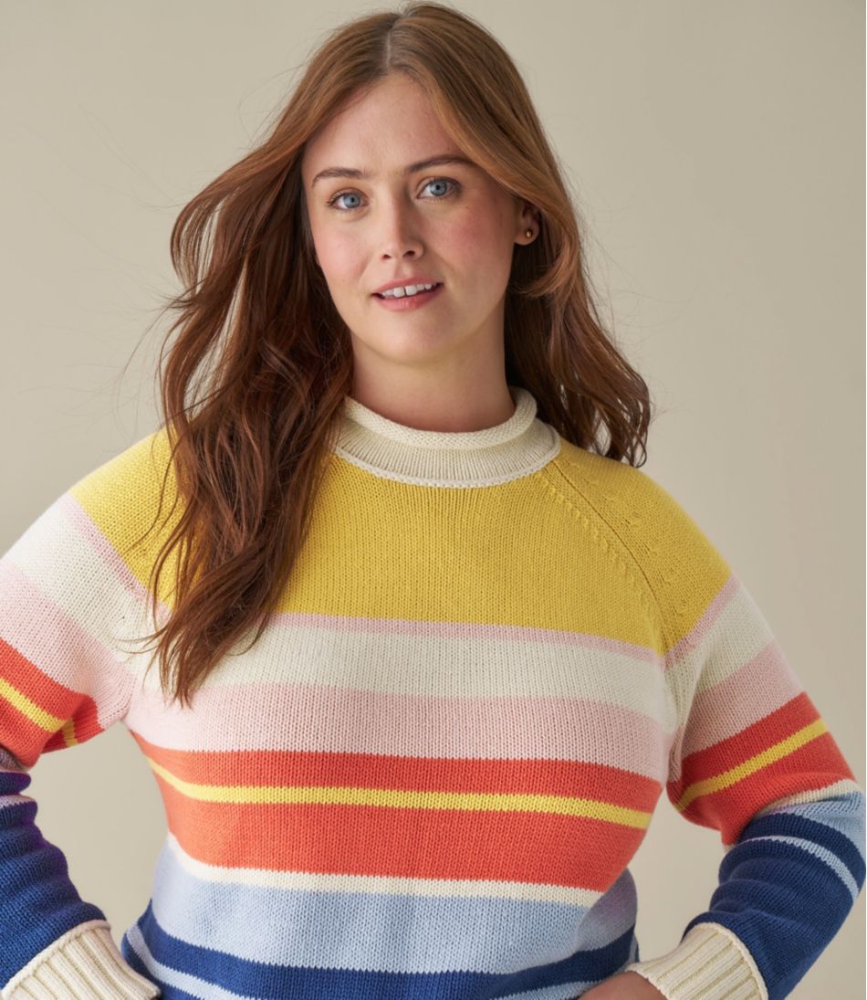 Women's Signature Original Cotton Sweater, Rollneck Stripe | L.L.Bean outlet